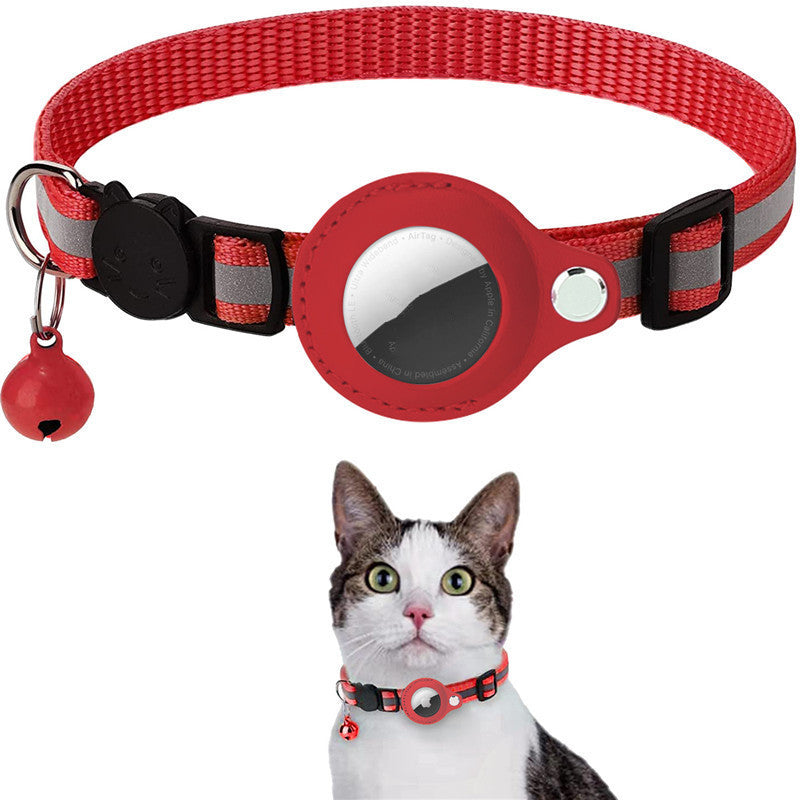 Reflective Nylon Cat Collar with AirTag Holder - Capustor