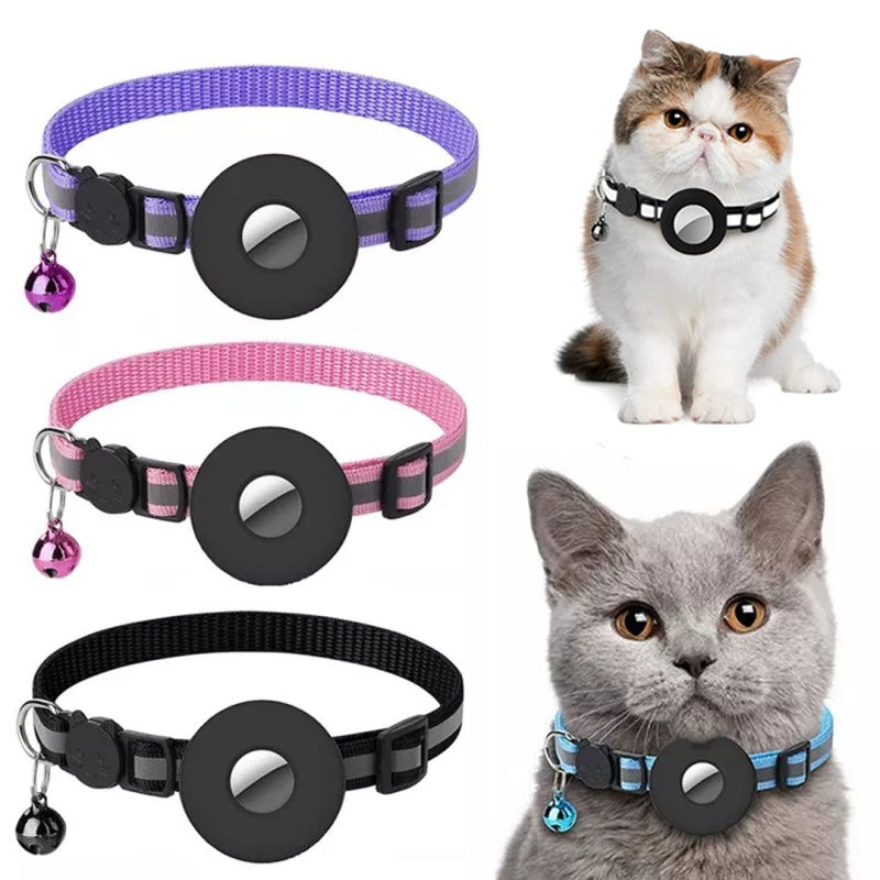 Reflective Nylon Cat Collar with AirTag Holder - Capustor