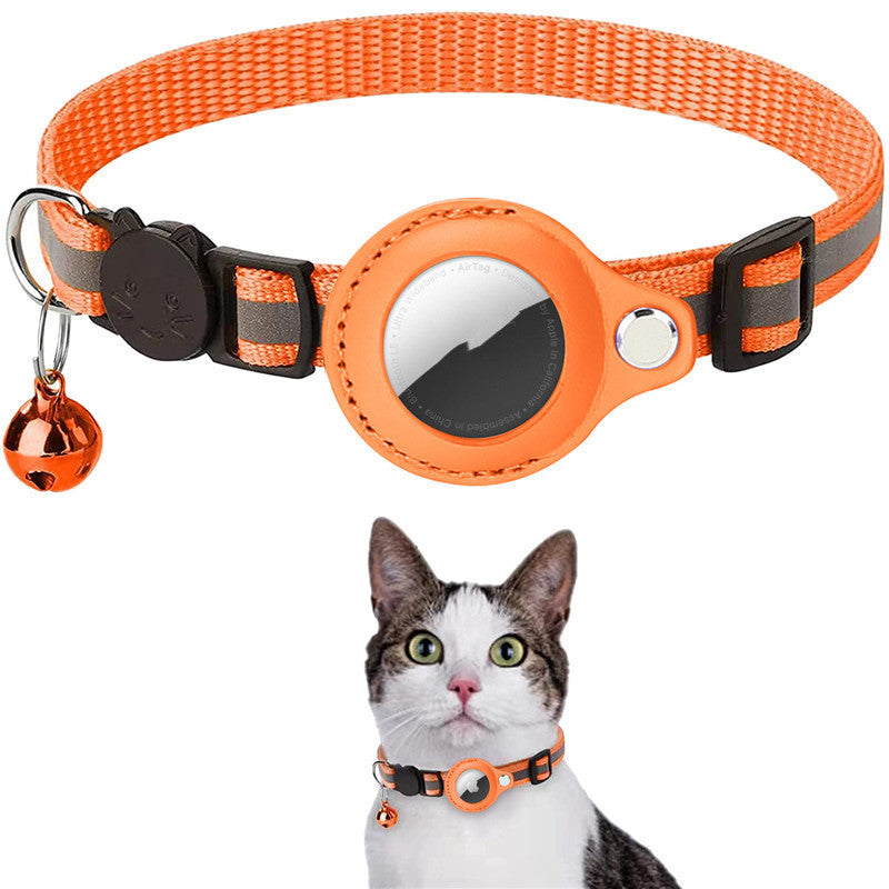 Reflective Nylon Cat Collar with AirTag Holder - Capustor