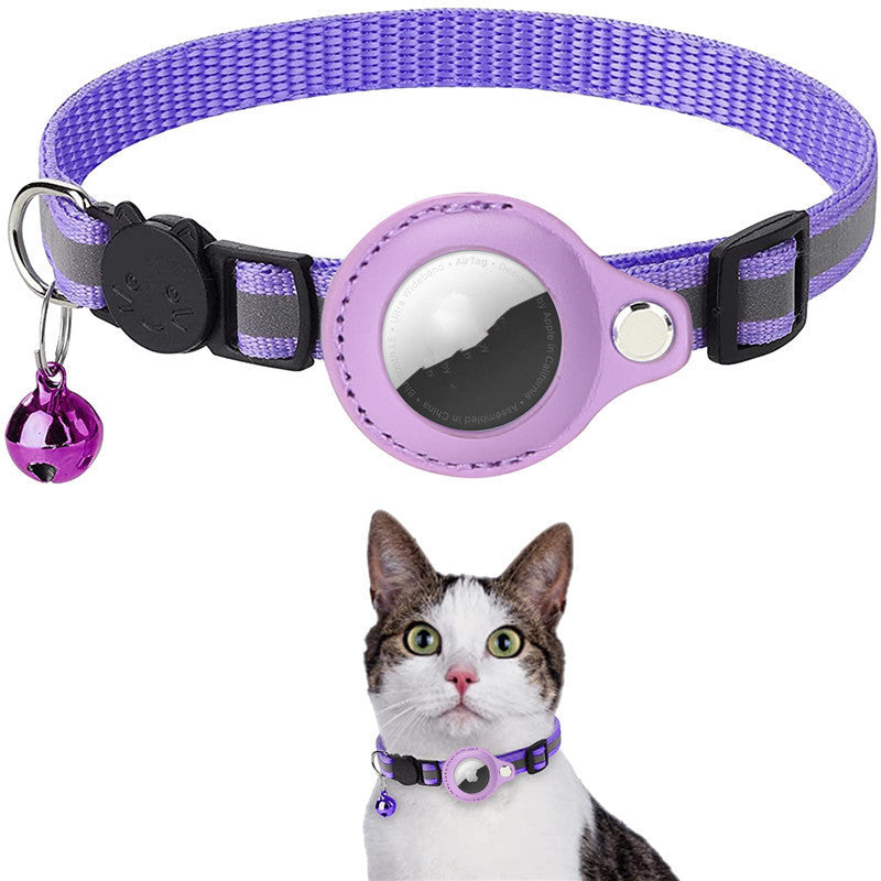 Reflective Nylon Cat Collar with AirTag Holder - Capustor